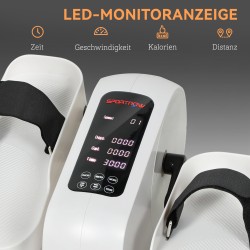 Mini kuntopyörä kotiin pöydän alle, sähköinen ellipsitraineri 12 nopeutta 7 vastustasoa, valkoinen/musta