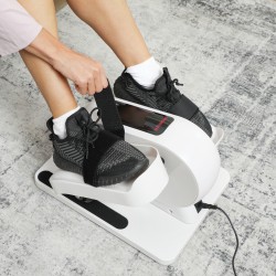 Mini kuntopyörä kotiin pöydän alle, sähköinen ellipsitraineri 12 nopeutta 7 vastustasoa, valkoinen/musta