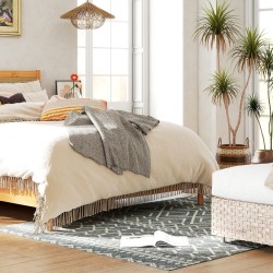 Matto sisä- ja ulkokäyttöön, boho-tyyli, polypropeeni 170 x 120 cm, harmaa