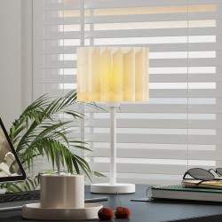 Pöytävalaisin retrotyyliin E27-metalli ja muovi Ø25 x 48,5 cm valkoinen