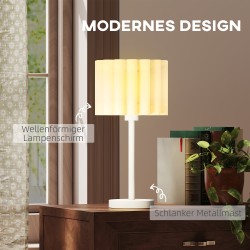 Pöytävalaisin retrotyyliin E27-metalli ja muovi Ø25 x 48,5 cm valkoinen