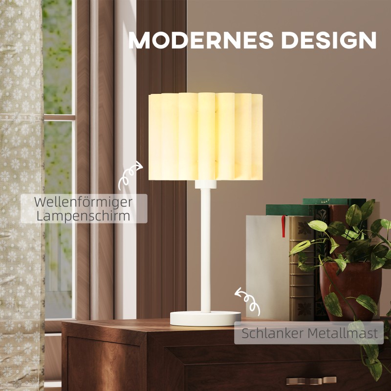 Pöytävalaisin retrotyyliin E27-metalli ja muovi Ø25 x 48,5 cm valkoinen