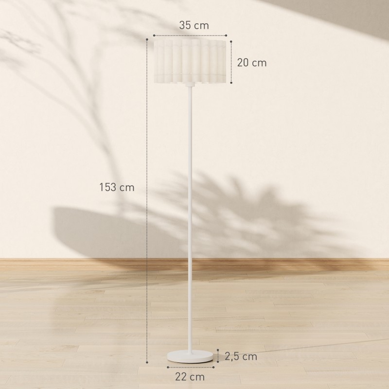 Lattiavalaisin retro-tyyliin muovivarjostimella ja jalkakytkimellä, metalli, valkoinen