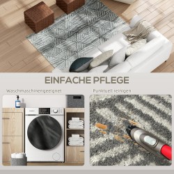 Olohuoneen matto, moderni, polypropeeni, pestävä, 170 x 120 cm, tummanharmaa