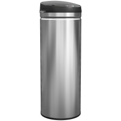 Sensoritoiminen roskis keittiöön 50 l ruostumaton teräs soft close hopea musta