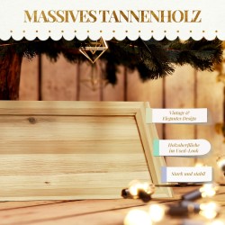 Puinen kuusenjalansuojus joulukuuselle 65 x 65 x 27 cm luonnonpuu kuusipuu