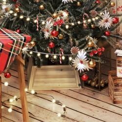 Puinen kuusenjalansuojus joulukuuselle 65 x 65 x 27 cm luonnonpuu kuusipuu
