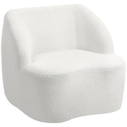 Moderni fleece verhoiltu nojatuoli olohuoneeseen ja makuuhuoneeseen cremevalkoinen