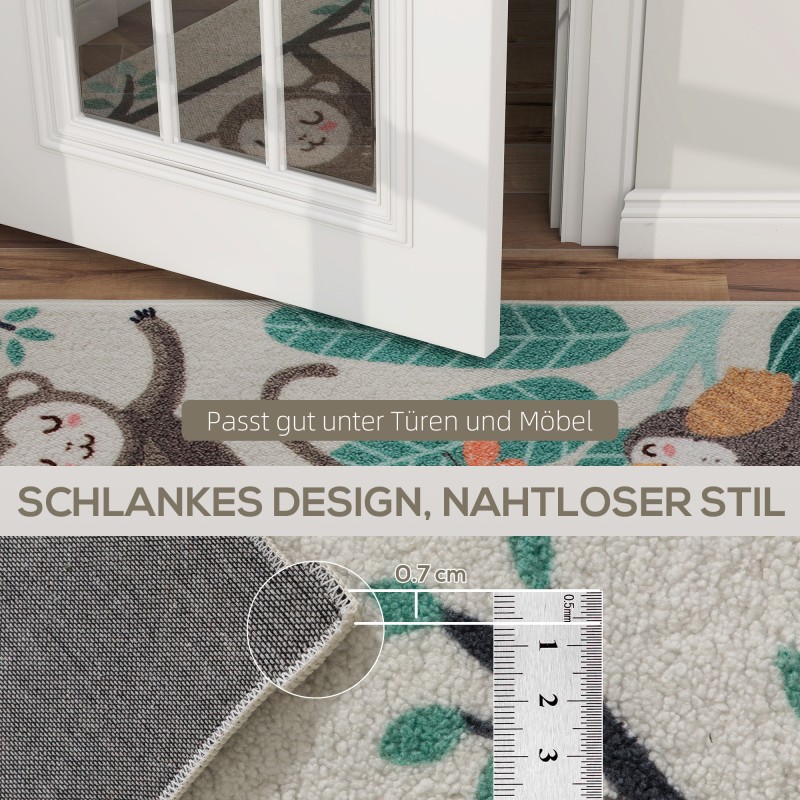 Fleece-matto sherpa, viidakkokuvio, 160 x 120 cm, kermanvaalea ja monivärinen