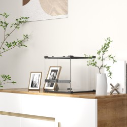 Lasiterraario matelijoille ja sammakkoeläimille 30 x 30 x 30 cm, musta, vesitiivis korotettu pohja, lukittava ovi