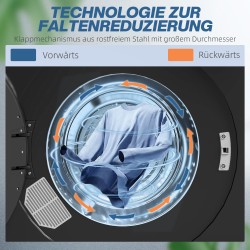 Kompakti kuivausrumpu 3 kg, 40–60 °C, 2 ohjelmaa, kosketusohjaus, musta