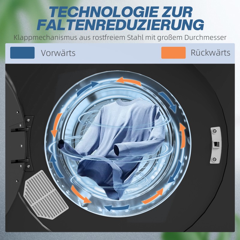 Kompakti kuivausrumpu 3 kg, 40–60 °C, 2 ohjelmaa, kosketusohjaus, musta