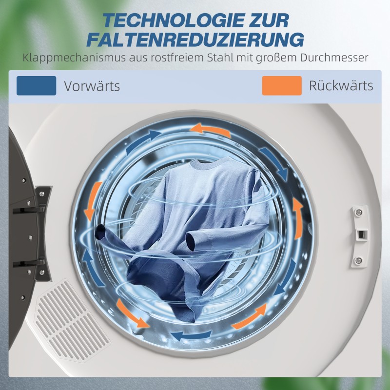 Kompakti kuivausrumpu 3 kg, 1000 W, 40–60 °C, seinäasennettava, valkoinen