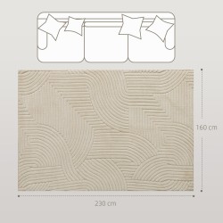 Matto olohuoneeseen 230x160 cm, konekudottu, 15 mm nukka, liukuestepohja, creme