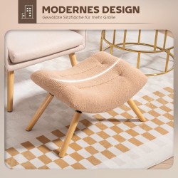 Moderni rahijakkara olohuoneeseen fleece-päällisellä ja pyökkijaloilla 67x45x38 cm ruskea