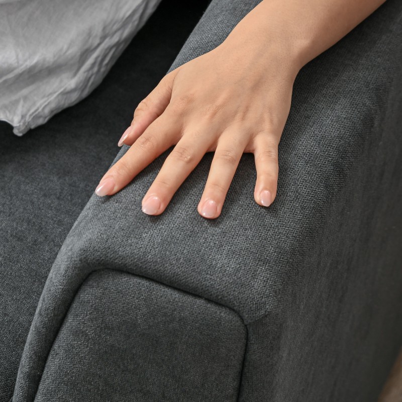 3-istuttava kulmavuodesohva säilytystilalla, kangas 232 x 141 cm, tummanharmaa