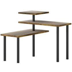 Keittiön tasohylly 3 tasoinen kääntyvä metallirunko 40 x 18 x 36 5 cm rustiikki ruskea musta