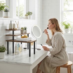 Keittiön tasohylly 3-tasoinen kääntyvä metallirunko 40 x 18 x 36,5 cm rustiikki ruskea/musta