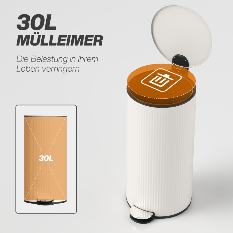 Poljinroskis 30 l metallinen sisäastia soft close -kansi 36 x 30 x 60,5 cm musta