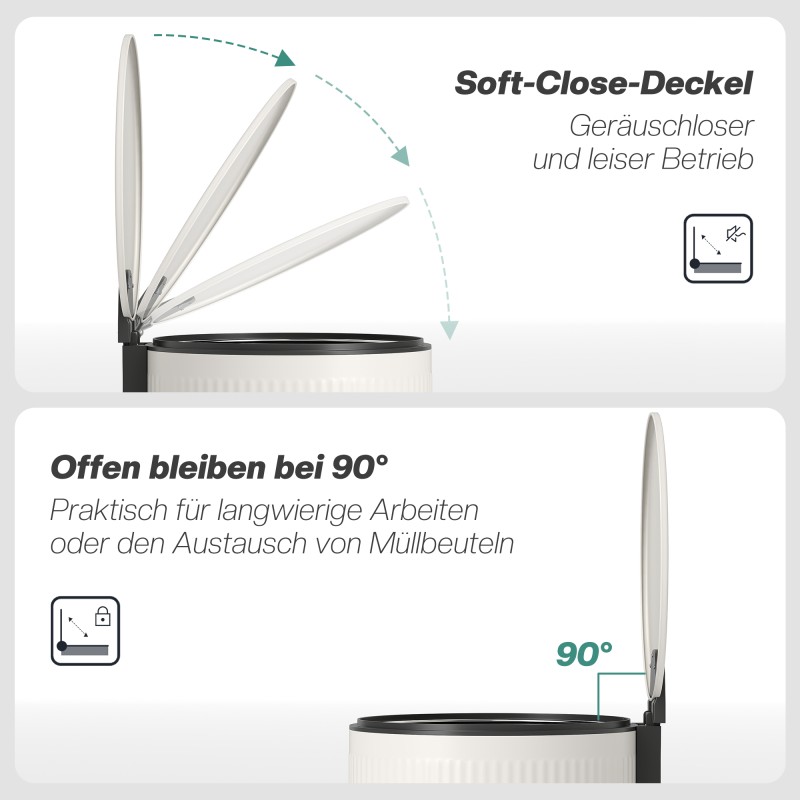 Poljinroskis 30 l metallinen sisäastia soft close -kansi 36 x 30 x 60,5 cm musta