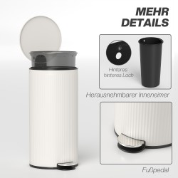 Poljinroskis 30 l metallinen sisäastia soft close -kansi 36 x 30 x 60,5 cm musta