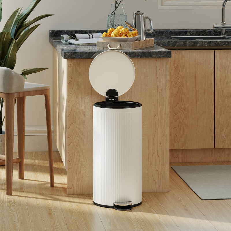 Poljinroskis 30 l metallinen sisäastia soft close -kansi 36 x 30 x 60,5 cm musta