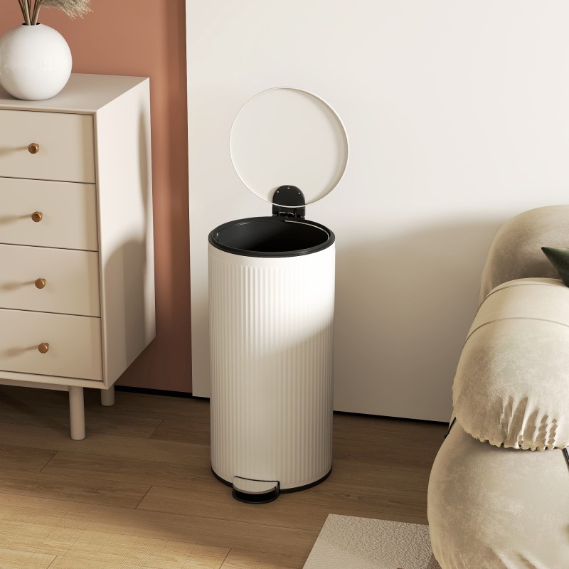 Poljinroskis 30 l metallinen sisäastia soft close -kansi 36 x 30 x 60,5 cm musta