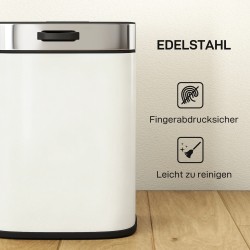 Roska-astia keittiöön, 5 l, ruostumaton teräs, vapaasti seisova tai kaapin oveen ripustettava, creme-valkoinen