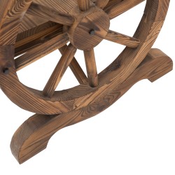 Kaksinistuttava puutarhapenkki täystuoksupetäjä, vaunupyöräkäsinojat, rustiikkinen, 114 x 58 x 80 cm, tummanruskea