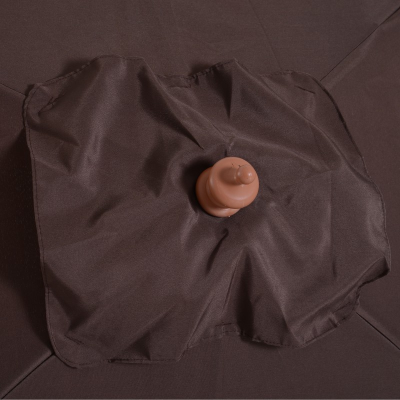 Suorakulmainen aurinkovarjo 200 x 150 x 235 cm, kallistettava, puuvarsi, kahvinruskea, vettähylkivä ja UV-suojattu parvekkeelle