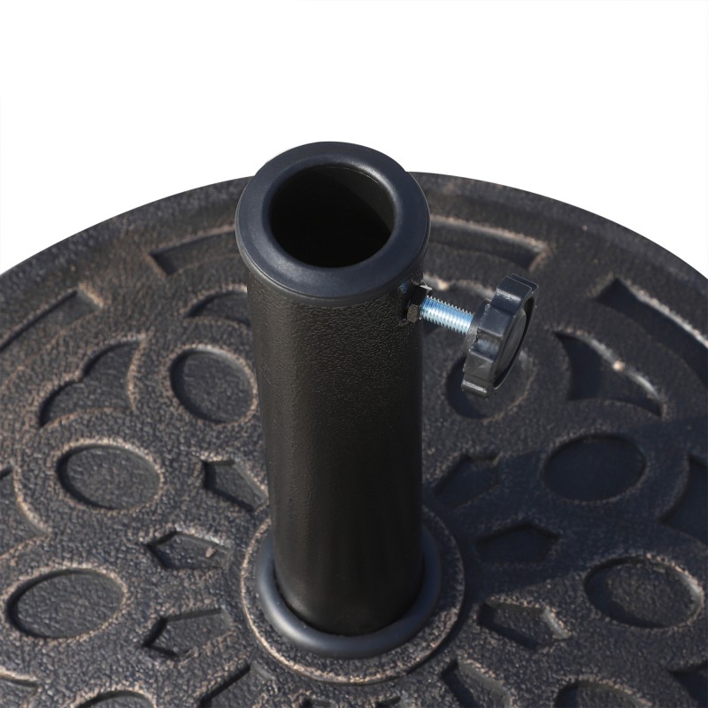 Aurinkovarjon jalusta 14 kg, harssi ja teräs, pronssi, Ø48,5 cm, parvekkeelle terassille puutarhaan