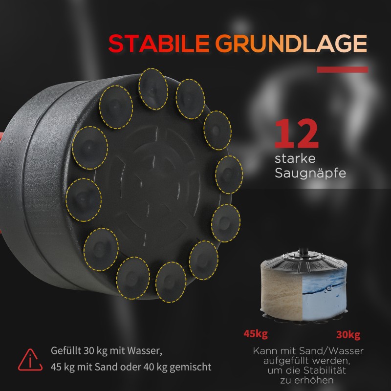 Vapaasti seisova nyrkkeilyteline 3-in-1 kahdella nopeuspallolla, refleksivarrella ja imukuppijalustalla, säädettävä 160–230 cm