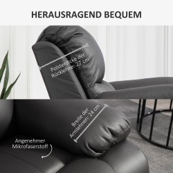 Lepotuoli keinutoiminnolla ja 360° pyörivällä jalustalla, säädettävä selkänoja ja jalkatuki, mikrokuitukangas, 93x100x98 cm