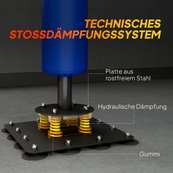Vapaasti seisova nyrkkeilyteline kahdella speedballilla, kääntyvällä varrella ja potkutyynyllä, teräs, 107 x 36 x 140–205 cm
