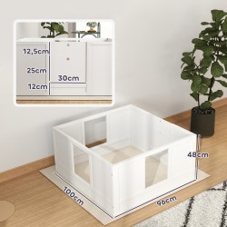 Pentulaatikko pienille ja keskikokoisille koirille, mänty/MDF, akryyliseinä, säädettävä sisäänkäynti, 100 x 96 x 48 cm