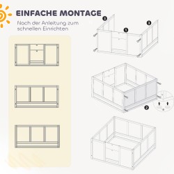 Pentulaatikko pienille ja keskikokoisille koirille, mänty/MDF, akryyliseinä, säädettävä sisäänkäynti, 100 x 96 x 48 cm