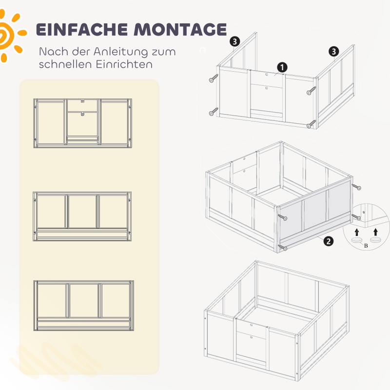 Pentulaatikko pienille ja keskikokoisille koirille, mänty/MDF, akryyliseinä, säädettävä sisäänkäynti, 100 x 96 x 48 cm