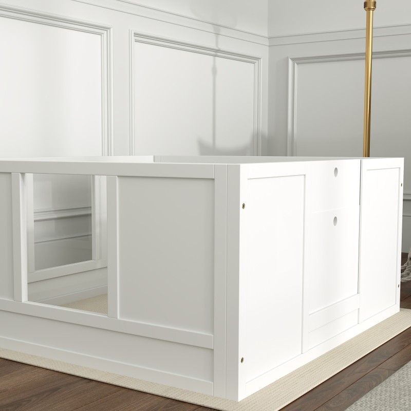 Pentulaatikko pienille ja keskikokoisille koirille, mänty/MDF, akryyliseinä, säädettävä sisäänkäynti, 100 x 96 x 48 cm