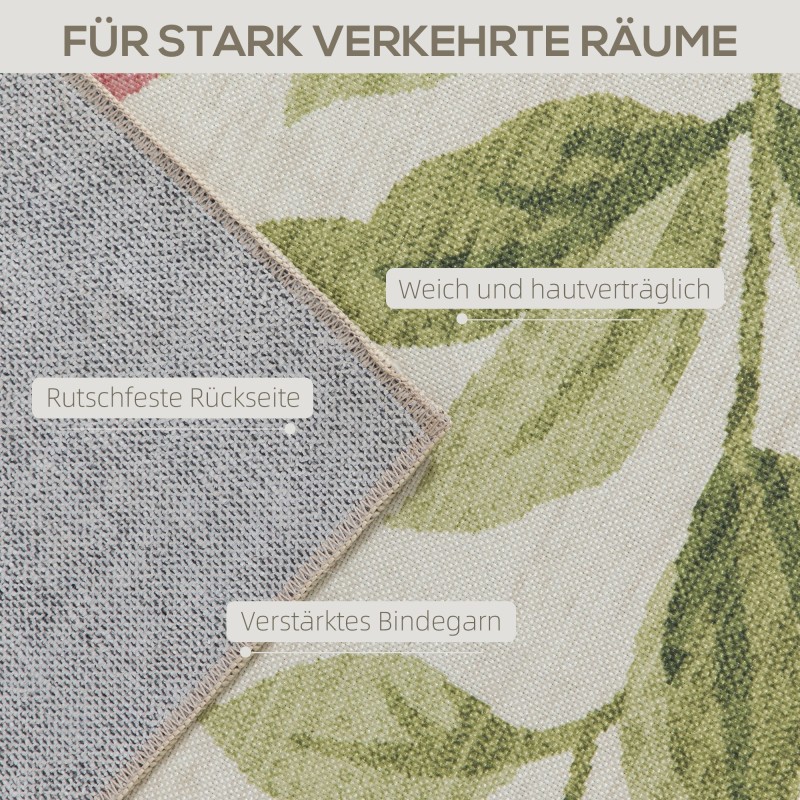 Matto olohuoneeseen ja makuuhuoneeseen 200x140 cm, polyesteri, liukuestepohja, kermanvalkoinen/vaaleanpunainen