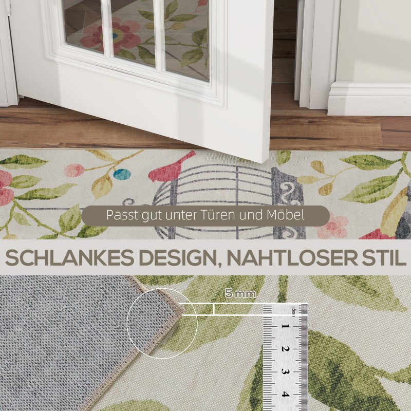 Matto olohuoneeseen ja makuuhuoneeseen 200x140 cm, polyesteri, liukuestepohja, kermanvalkoinen/vaaleanpunainen