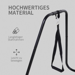 Dip-teline kotikuntoiluun, teräs, max 120 kg, musta, 90 x 81 x 92,5 cm