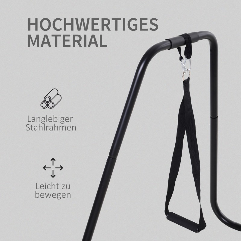Dip-teline kotikuntoiluun, teräs, max 120 kg, musta, 90 x 81 x 92,5 cm