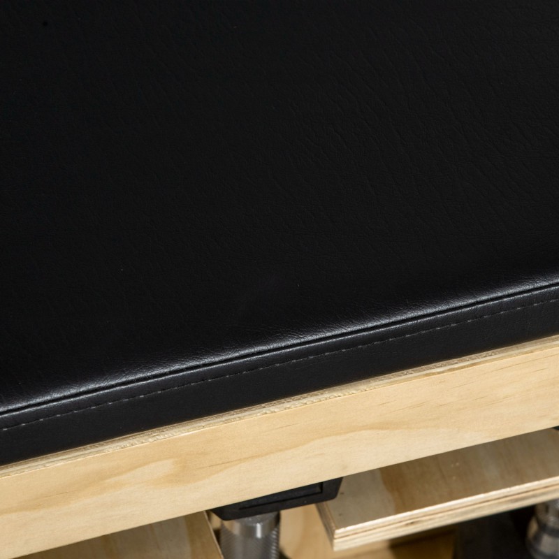 Säädettävä treenipenkki käsipainotelineellä ja säilytyskorilla, massiivipyökki, natur/musta