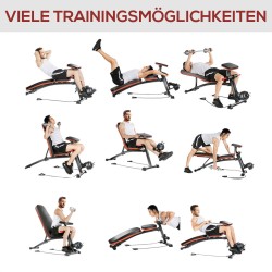 Monitoimi treenipenkki kotikäyttöön, taittuva, teräsrunko 54 x 160 x 106 cm, enimmäiskuorma 120 kg, musta