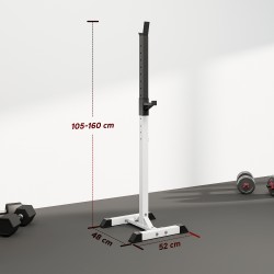 Levytankotelineet kotikäyttöön, säädettävä teräs, 2 kpl, 105–160 cm, 150 kg, valkoinen/musta
