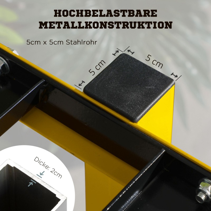 Käsipainoteline 2 tasoa teräs 92,5x50,5x80,5 cm kantavuus 270 kg keltainen/musta