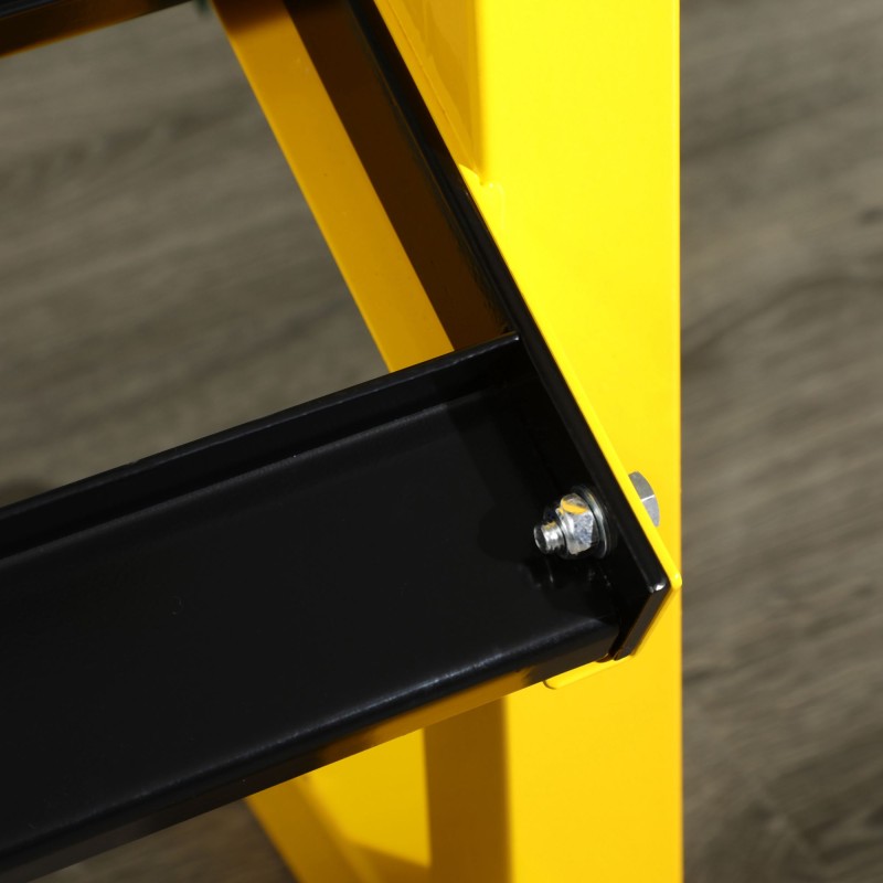 Käsipainoteline 2 tasoa teräs 92,5x50,5x80,5 cm kantavuus 270 kg keltainen/musta