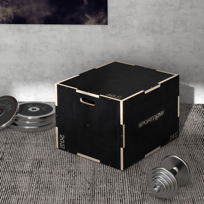 Hyppylaatikko plyo box funktionaaliseen harjoitteluun, pyökki 76x61x51 cm, musta, max 120 kg