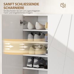 Kenkäkaappi 2-ovinen säädettävillä hyllyillä 72 x 31,5 x 95 cm valkoinen