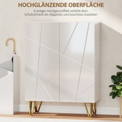 Kenkäkaappi 2-ovinen säädettävillä hyllyillä 72 x 31,5 x 95 cm valkoinen